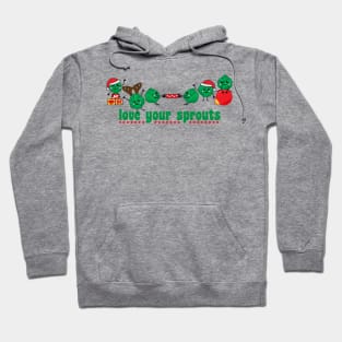 Funny Christmas Brussel Sprout Characters Hoodie